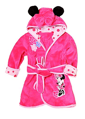 Bata de Bata - Pijama - Noche - Forro Polar Suave - niñas - Personajes - con Capucha - Talla 100 - Minnie Mouse 2/3 años - Rosa - Idea de Regalo Original Cover