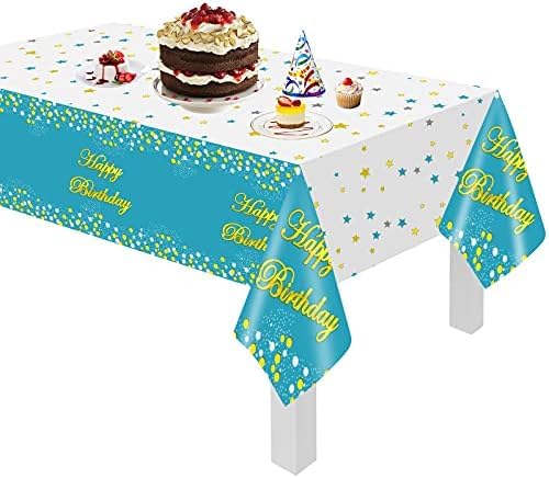 PartyToko Table Cover for Birthday Blue Birthday for Boy Girl Blue Table Cover for All Birthday Events 1 Pcs-image-35