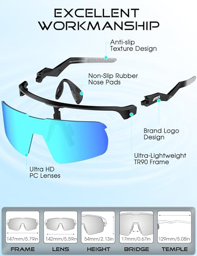 Image of ATTCL Sports Sunglasses for Men Women: UV400 Protection Running Sunglasses Wrap Around Glasses for Cycling Baseball Fishing