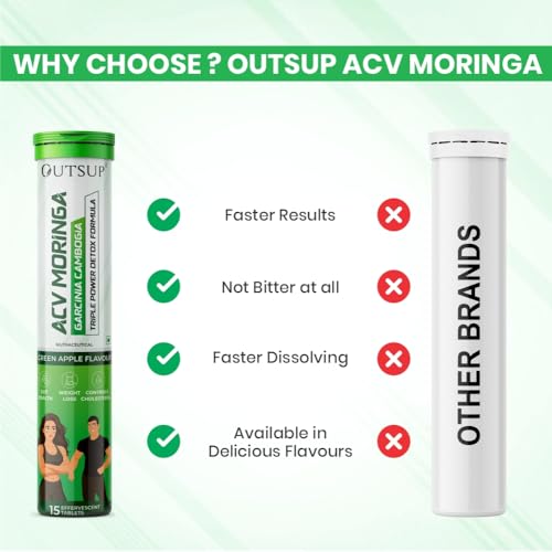 Image of ACV Moringa with Garcinia Cambogia | For Supports Weight Loss, Control Cravings, Convert Fat Into Energy, Boost Energy & Immunaity - 15 Effervescent Tablet