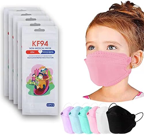 Kids KF94_Mask 50/100PCS, 4 Layers Protective_Mask Non-woven, Cup Dust_Mask 3D Design Disposable KF94 for Kids Girls Boys (50 PCS, Pink)