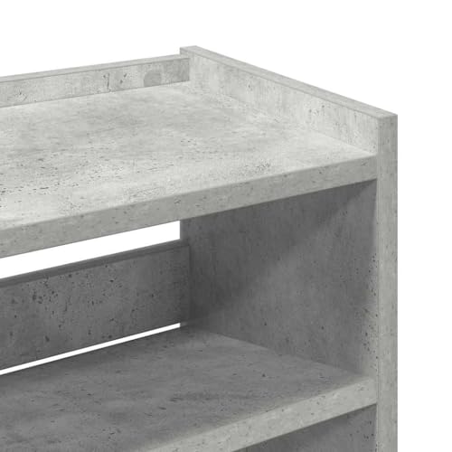 Meuble à chaussures en bois gris béton à structure robuste - 8