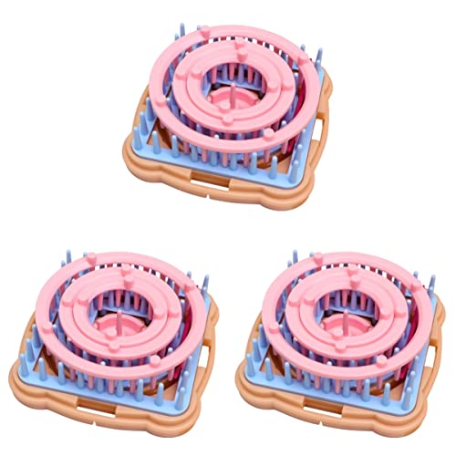 3sets4 Hook Use Tool Plastic Craft Simple Makers in Round Ball for Weaving Looms Fluff Product Home Design Maker Kit, Loom Machine Knitter Kit Pompom Needle Cord DIY