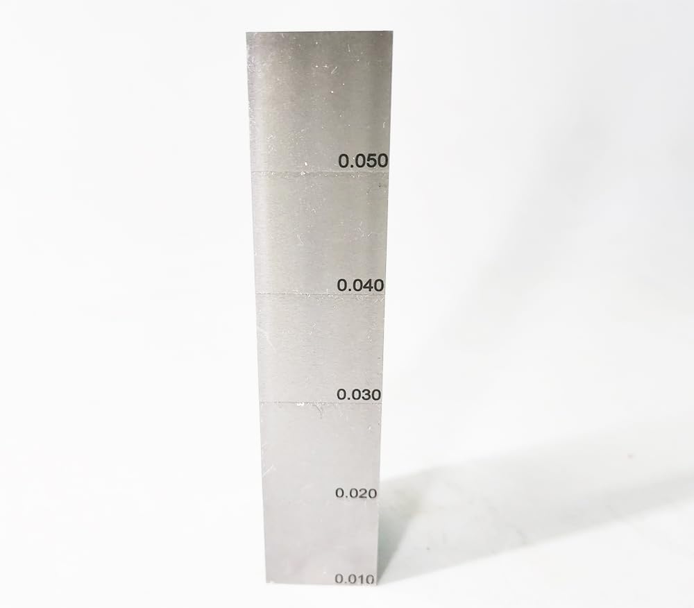 Calibration Block for Ultrasonic Testing 0.010" 0.020" 0.030" 0.040" 0.050" 1018 Carbon Steel Ultrasonic Calibration Block for Ultrasonic Thickness Gauge