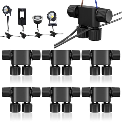 NETEHA 6 Pack Low Voltage Wire Connectors, 12-20 Gauge Landscape Light Cable Connector for Landscape Lighting, Garden Pathway Lights, Outdoor LED Lights