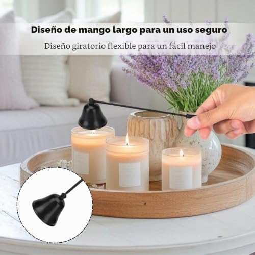 Miniatura 4 de Lyivisk Apagavelas Con Mango Largo, Accesorio Elegante Para El Hogar, Herramienta Para Apagar Mechas De Velas, Apto Para Salón, Dormitorio Y Como Idea De Regalo