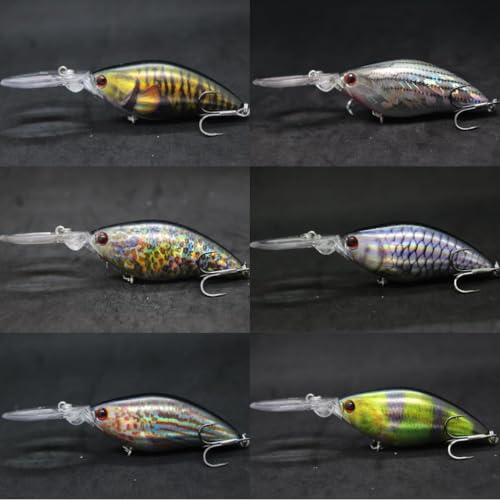 wLure Minnow Crankbait for Bass Fishing Bass Lure Jerkbait Fishing Lure (HC739KB, with Tackle Box)