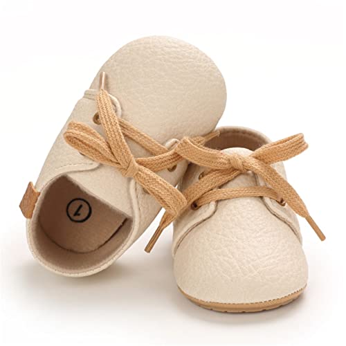 Baby Boys Girls PU Leather Shoes Soft Rubber Sole Lace-up Oxford Sneakers Infant Crib Shoes for Toddler First Walkers4