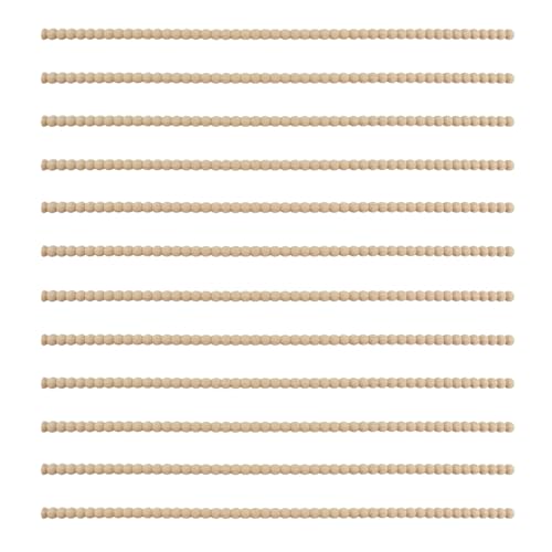 UTALIND 12 Pack Decorative Half Door Wood Craft Beads Trim Edge Unfinished Wooden Molding Rustic DIY Projects for Furniture Window Mirror Wall Cabinet Shelf Painting Decor (9 MM)