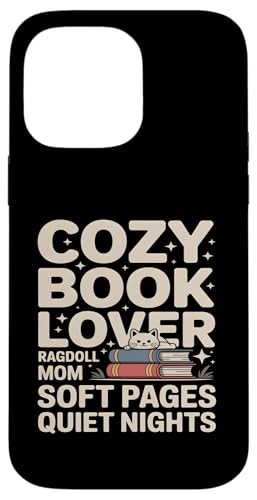 Cozy Book Lover Ragdoll Mom �\�t�g�y�[�W �Â��Ȗ� �X�}�z�P�[�X iPhone 14 Pro Max �p