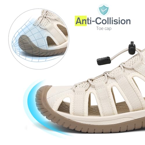 Image of Dannto Women's Sport Sandals Close Toe Mesh Hiking Outdoor Athletic Walking Casual Sandals Water Shoes