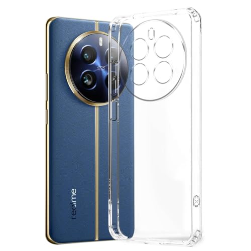 Image of Fashionury Crystal Clear Case for Realme 12 Pro Plus 5G | Yellowing Resistance | Transparent TPU Silicone | Raised Camera Lips | Slim Transparent Cover