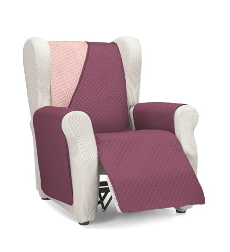 Martina Home Diamant Housse de canapé 1 Place/Relax - Aubergine/Saumon