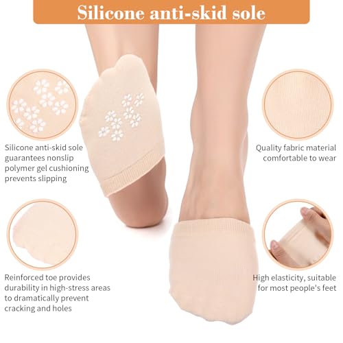 4 Pairs No Show Liner Half Socks Women Toe Topper Socks Hidden Grip Sock Soft Invisible Toe Covers3