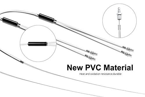 BMX Bike Gyro Brake Cables,Full Kit BMX Bicycle Brake Line Set Cable Wire,Front + Rear (Upper + Lower) with Spinner Rotor (Complete Set) for Bike Part Replacement - White (White) - Thumbnail 3