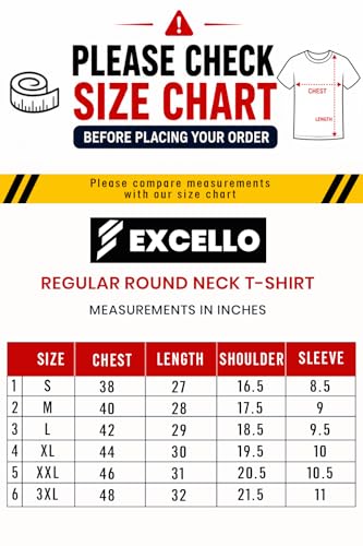 Image of EXCELLO Men's 100% Pure Cotton T-Shirt || Super Soft, Breathable, Premium Material.