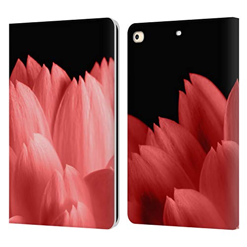 Étui en cuir iPad 9.7 2017 PLdesign finition premium fleurs rouges raffinées
