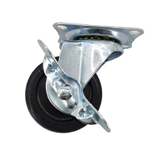 FixtureDisplays® 2 Inch 110 lbs Capacity PU Wheel Metal Top Plate 360 Degree Rotation Swivel Furniture Caster Black Polyurethane Wheel Locking Castor 110 lbs Load Capacity Each Wheel 400500-NEW-1PK-NF