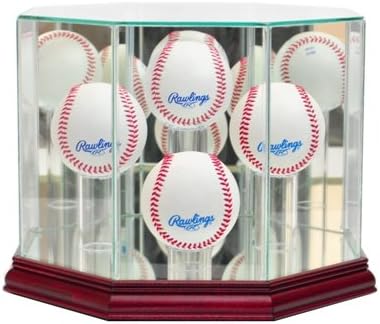 Perfect Cases 4BSB-C Octagon 4 Baseball Display Case, Cherry