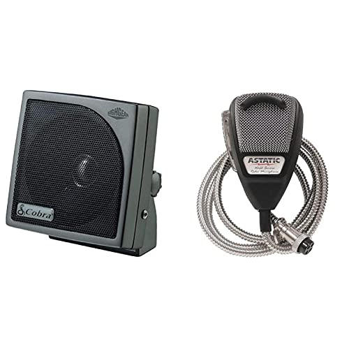 Cobra HG S500 Highgear CB Speaker & Astatic (302-10001SE) 636LSE 4-Pin Noise Canceling CB Microphone