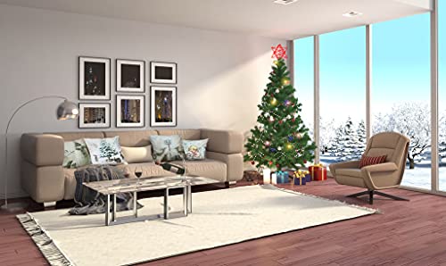 Decorative Throw Pillow Cover Christmas - 18 X 18 Inch Animal Snowman Rabbit Deer Silver Xmas Cushion Case - Set Of 4 Square Pillowslip, Gift For Sofa, Patio, Bedroom Decor (Hellote Xmas, 18"X18") #TOP5