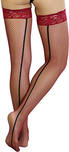 Image of ToBeInStyle Women's Timeless Backseam Fishnet Stocking