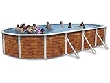  Piscina acero ovalada imitacion madera 5,50x3,66 altura 1,20m 8116