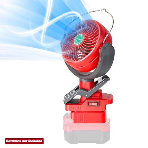 Wexibryndl Cordless Clip-on Fan Compatible with Craftsman V20 Battery(TOOL ONLY), Camping, Outdoor, Job Site & Bedroom, 2-Speed, 270° & 300° Rotation, Dual USB Charging Ports (USB-A & USB-C) — view 4