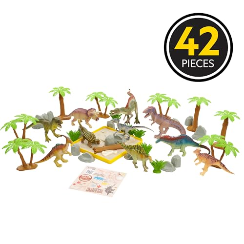 image for National Geographic Kids Tub of Realistic Dinosaur Toy Figures, Packag