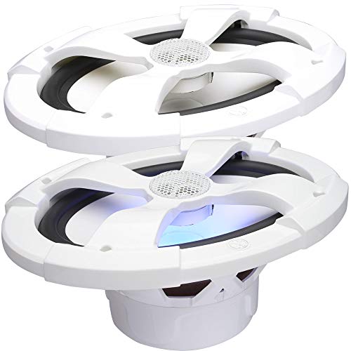 PowerBass XL-69M - 6x9 Marine Coaxial Speakers with RGB LEDs - Pair