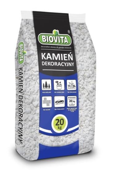 BIOVITA Arenisca decorativa blanca para jardinería blanca (20 kg)