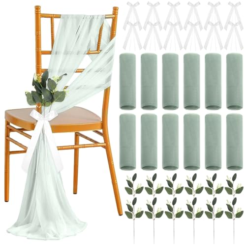 24Sets Wedding Aisle Decorations for Ceremony Set Wedding Chair Decorations