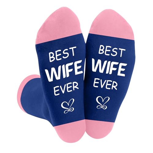 DTUIEUI Gifts for Wife - Christmas Wife Gift Socks,Xmas Birthday Wedding Anniversary Cosy Warm Funny Mothers Day Valentines Mother's Day Gifts Presents for Best Wifes Gift Ideas,Novelty Socks Women