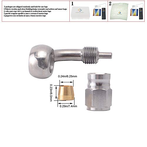 AN3 un 10mm in acciaio inox 45/90 gradi Banjo Eye