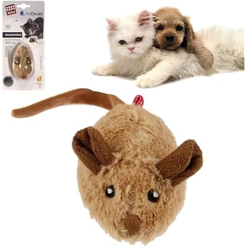 Vealind GiGwi Interactive Cat Toys Auto Moving Mice with Lifelike Squeaky Sound Mouse Toy (Coffee) Cover