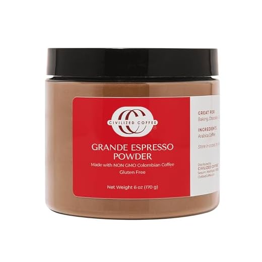 Civilized Coffee Grande Espresso Powder for Baking & Smoothies Non-GMO, Gluten Free, 100% Arabica Coffee Jar (6 oz)