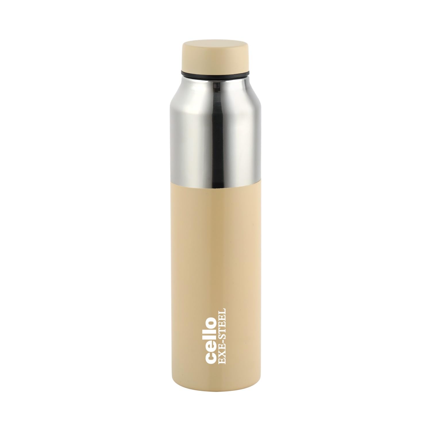 CELLO Arctic Stainless Steel Water Bottle For Office & Daily Use 1000 ml Beige | ISI Certified Fridge Safe Easy Grip Stylish Colorful Rustproof & Leakproof Steel Water Bottle For Travel Gym College