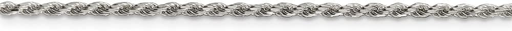 Diamond2Deal 925 Sterling Silver 1.75mm Diamond-Cut Rope Chain Anklet for Men Women