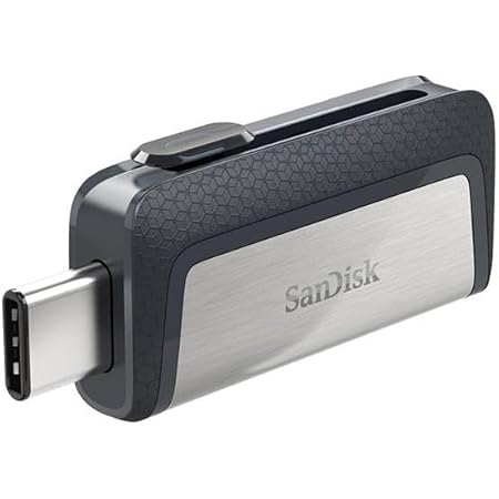 SanDisk Ultra Dual USB Drive 3.1, SDDDC2 32GB, Black, USB 3.1/Type C Reversible Connector, Retractable Design, Type-C OTG-Enabled Android Devices, 5Y
