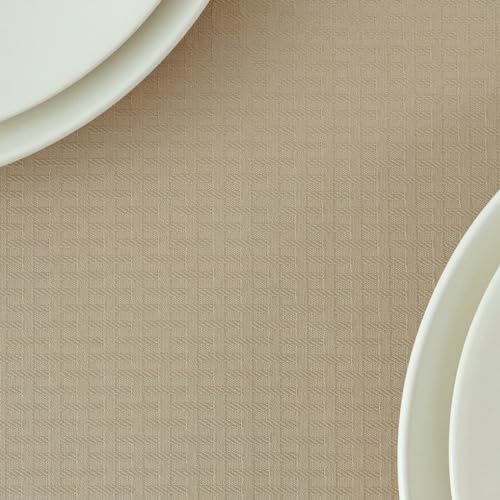 maxmill Rectangle Tablecloth Weaved Pattern Waterproof Spillproof Wrinkle Free Table Cloth, Kitchen Dining Tabletop Decoration, Fabric Table Cover for Holiday Parties, 52 x 70 Inch, Natural by maxmill - Image 9