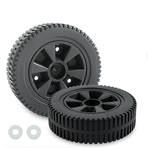 Yiham G437-0037-W1 7 Inch Grill Wheels Replacement Kit For Charbroil 463344015 463436215 463370516 463341918 Black Blow Molded Plastic Wheels Charbroil Grill Accessories Bbq Wheels 2 Pcs #TOP28