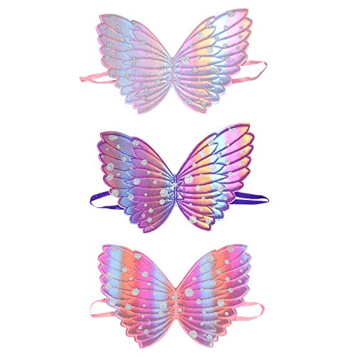 KarneLux 4-teiliges Feen-Kostüm Für Mädchen – Mit Tütü, Flügeln, Zauberstab & Haarreif – Schmetterling & Prinzessin, 3–8 Jahre
