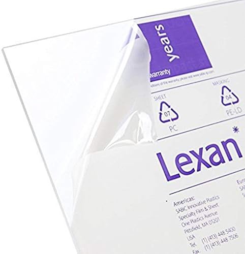 Lexan Sheet - Polycarbonate - .030" - 1/32" Thick, Clear, 12" x 12" Nominal - 8PACK