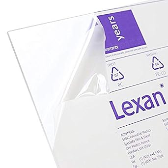 Lexan Sheet - Polycarbonate - .030" - 1/32" Thick, Clear, 12" x 12" Nominal - 8PACK