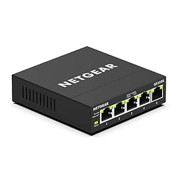 NETGEAR 5-Port Gigabit Ethernet Easy Smart Managed Essentials Switch (GS305E) – Desktop or Wall Mount, Home Network Hub, Office Ethernet Splitter, Silent Operation