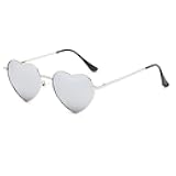 JOVAKIT Polarized Heart Sunglasses for Women Fashion Lovely Style Metal Frame UV400 Protection Lens