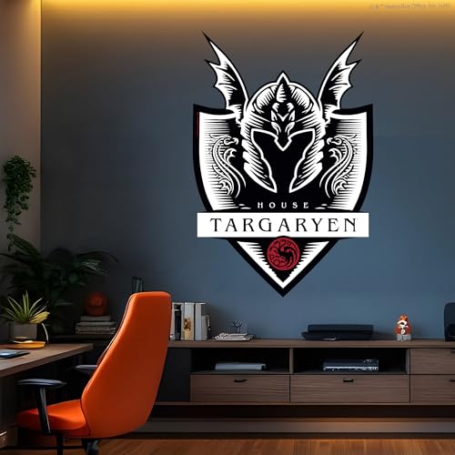 Image of House of The Dragon Wall Sticker - House Targaryen Decal Wall Art (60cm Height x 45cm Width)