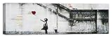 Prêt à accrocher LuxHomeDecor Tableau South Bank London Banksy 100 x 30 cm Impression sur Toile avec Cadre en Bois Décoration Art ameublement Moderne