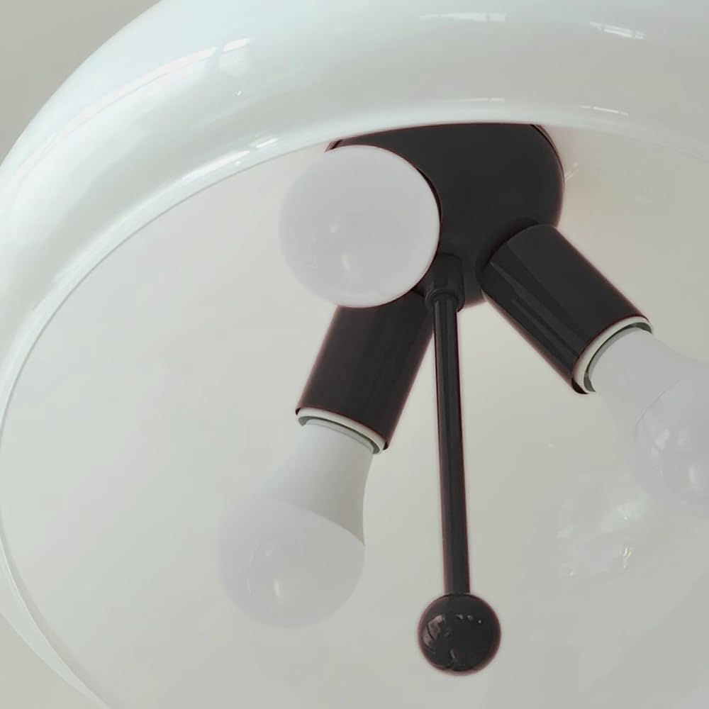 Glass Pendant Light Fixture, Cute Dome Hanging Light, Modern Ceiling Pendant Light for Bedroom Kitchen in Black