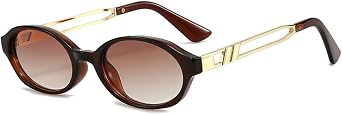 Retro Sunglasses for Women Men Oval Trendy Narrow Round Sun Glasses Y2K Designer Vintage Shades